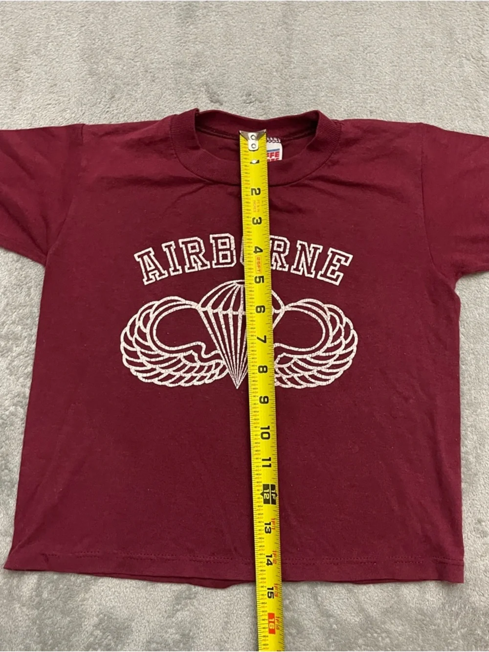 Vtg 80s Airborne Shirt Youth 6-8 Tee Military Single Stitch Made in USA